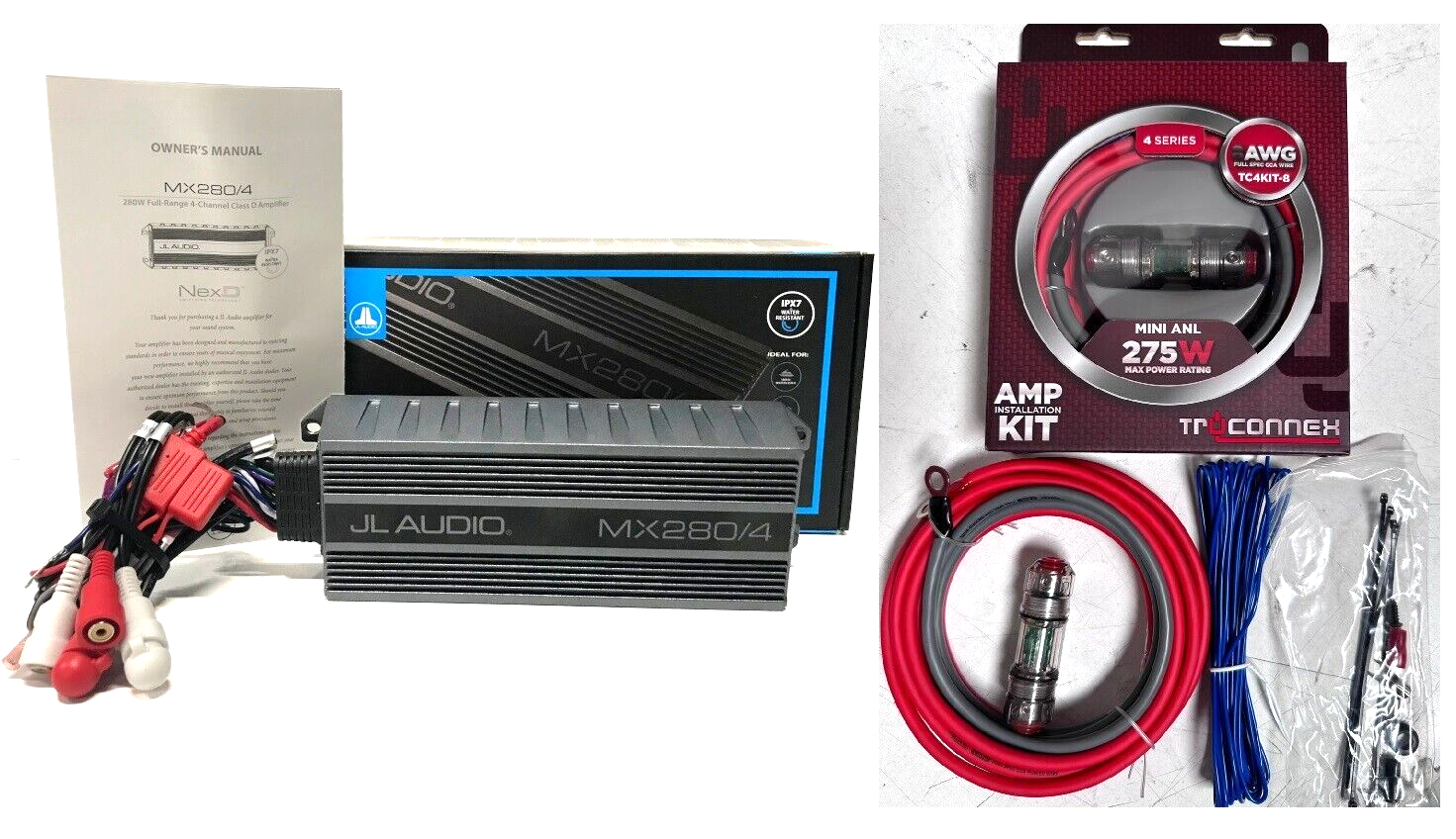 JL AUDIO MX280/4 280W 4チャンネルアンプ JL Audio MX280/4 Marine 4-Ch 280w Amplifier Class-D Full