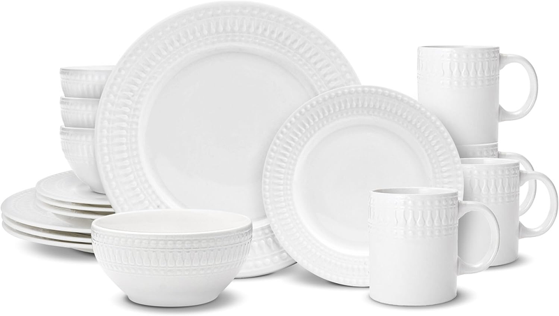 Cassandra 16-Piece Porcelain Dinnerware Set, Service for 4