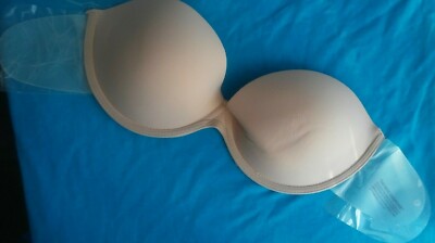 BRA BACKLESS STRAPLESS BRA SELF STICK ADHESIVE BRIDAL NUDE B
