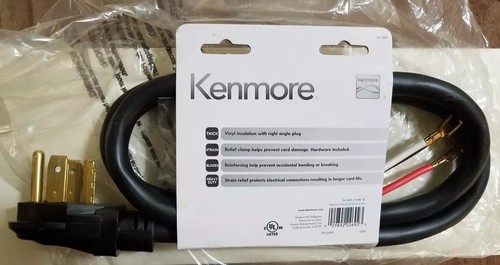 Kenmore 26-15001 4 Prong 5' Round Dryer Cord Black
