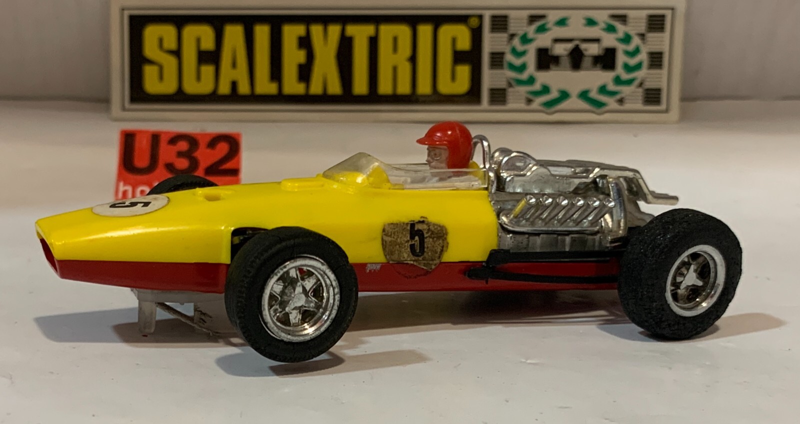 Slot Car Scalextric Exin C-36 Honda F1 #5 Yellow Lemon