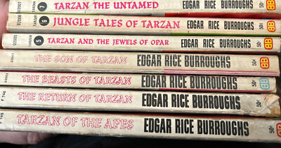 Lot of 7 Ballantines Tarzan 1-7 Edgar Rice Burroughs
