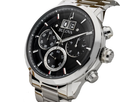 Pre-owned Bulova Silver Mens Chronograph Watch Sutton 96b319
