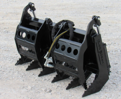 48''  Root Rake Clam Grapple Attachment Fits Mini Skid Steer