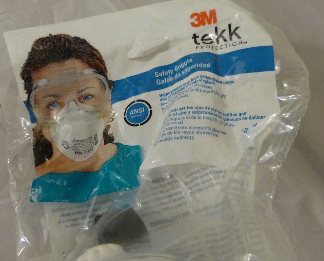 Lot of 9 3M TEKK Protection Chemical Splash Impact Goggles 91252
