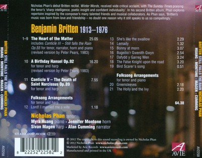 NICHOLAS PHAN BRITTEN: STILL FALLS THE RAIN NEW CD