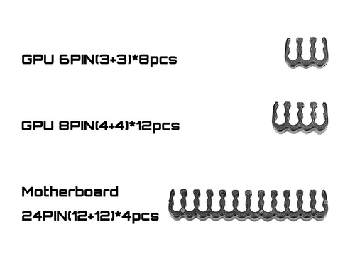 24 Pieces Set = 24-pin x 4,8Pn x 12,6-pin x 8 Cable Comb for 3 mm Cable Up to