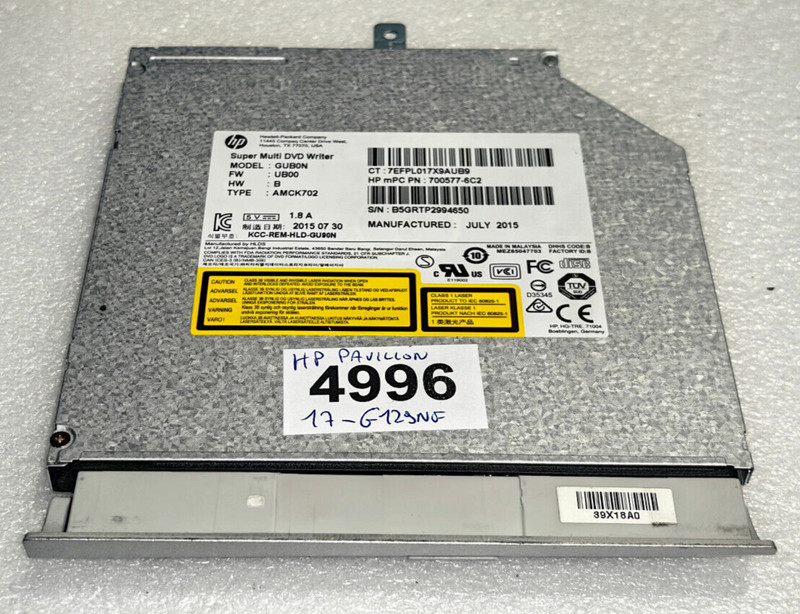 Graveur Dvd Sata Hp Gub0n Pour Hp Pavilion 17-G129nf