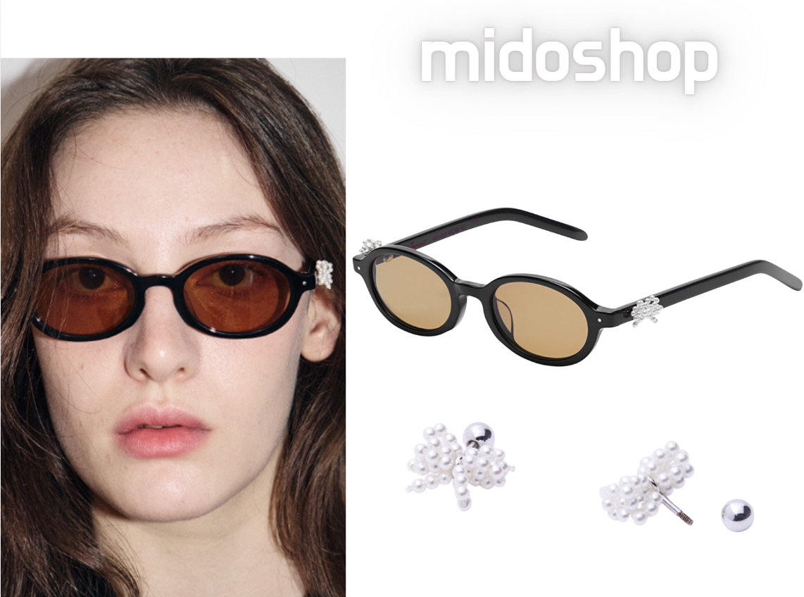 Pre-owned Mardi Mercredi Round Sunglasses M.o-001_black / + Pearl Accessories In Yellow
