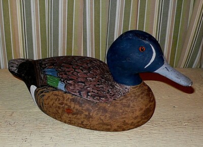 Duck decoy Michigan solid-body working ' BLUE WINGED TEAL '  14 1/2 '' L Vintage 