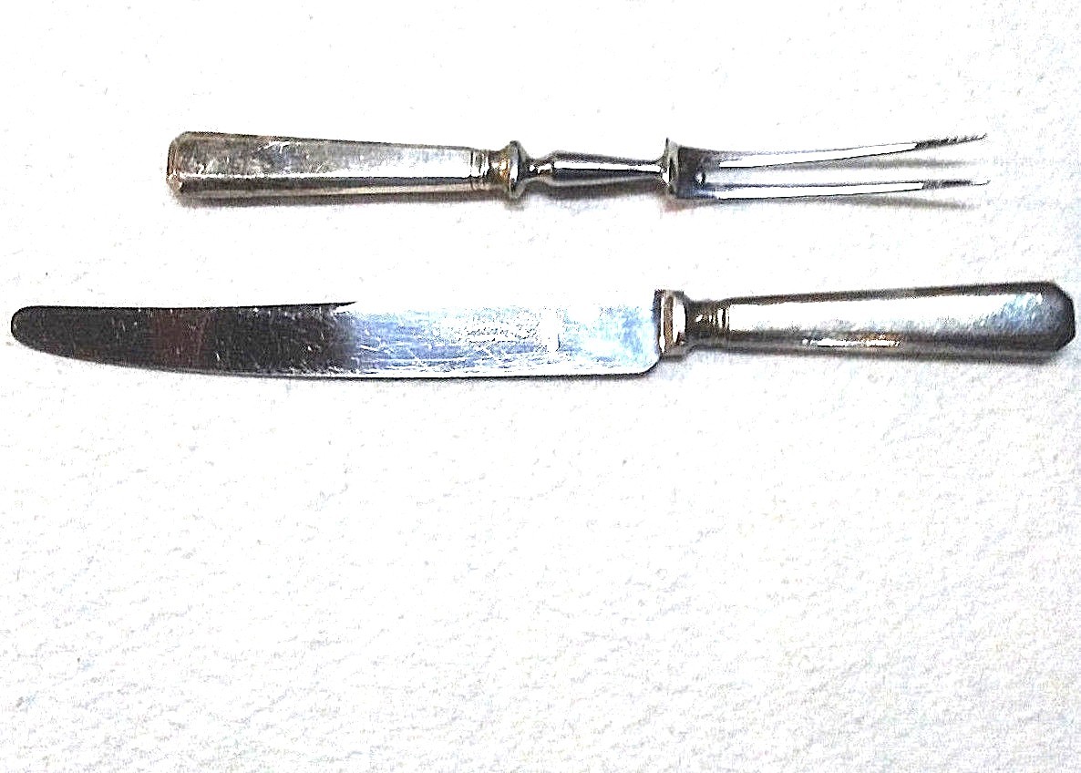 Sheffield Stainless Steel Meat Carving Serving Set  2 pc Vintage            A431