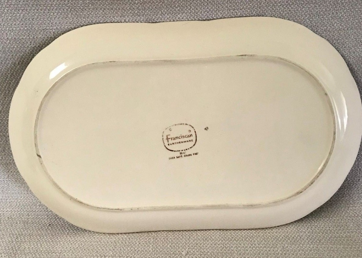 Franciscan Desert Rose Three 3 Part Divided Relish Dish 1960 USA Television Mark