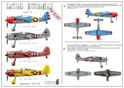Karaya Decals 1/48 Captured Butcherbirds Fw-190 Fighters in US Service Vol. 5/V