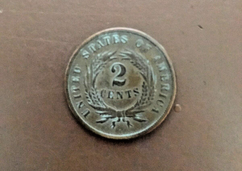 Civil War 1864 Two Cents Coin piece ungraded