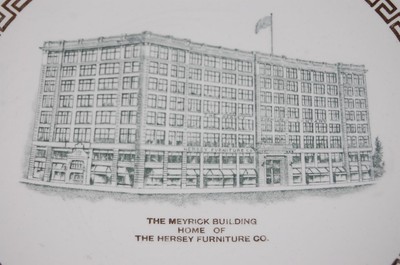 RARE Circa 1910 HERSEY FURNITURE CO. MEYRICK BUILDING ADVERTISING PLATE