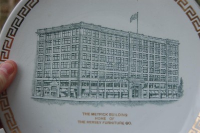 RARE Circa 1910 HERSEY FURNITURE CO. MEYRICK BUILDING ADVERTISING PLATE