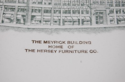 RARE Circa 1910 HERSEY FURNITURE CO. MEYRICK BUILDING ADVERTISING PLATE