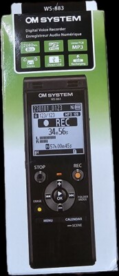 OM System Multi-Function Stereo Recorder w/ USB Stick WS-883 Black BRAND NEW