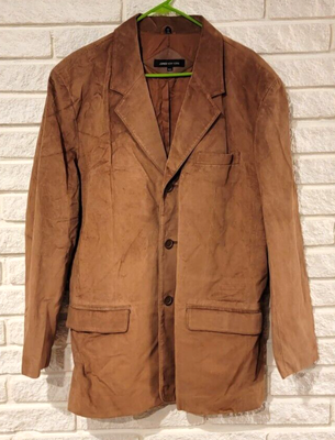 Jones New York Mens Brown Leather Jacket Size 42L eBay
