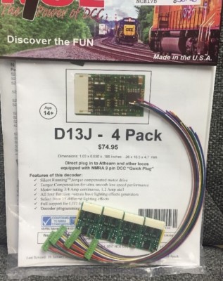 NCE 175 D13J 4-pk DECODERS Quick-Plug (was D13SRJ)     MODELRRSUPPLY    $5 Offer