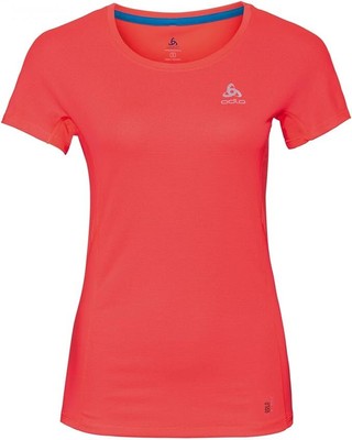 Odlo Women's Sportshirt, Blim Top Crew Neck S / S Omnius F-Dry T-Shirt, Fiery Co