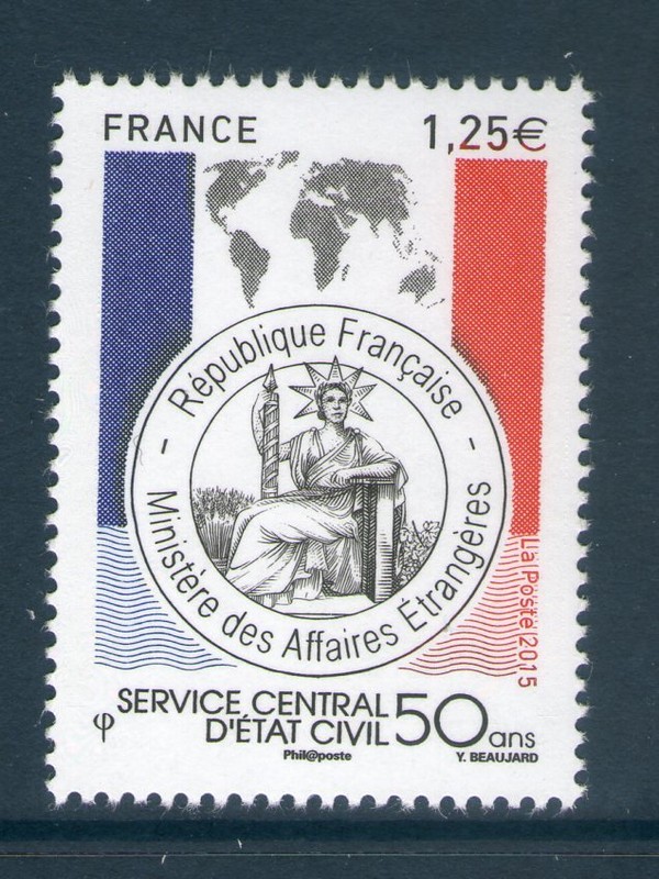 Timbre 4959 Neuf Xx Ttb - 50 Ans Du Service Central De L'Etat Civil