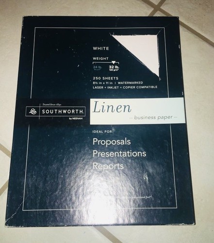 Southworth Cotton Linen Business Paper, Ivory,  114 per Box (SOU564C)