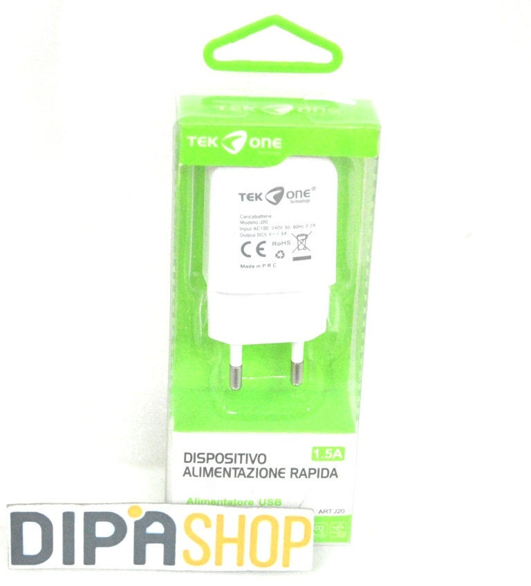 Adattatore Alimentatore Da Rete TeKone J20 Caricabatteria Usb 1.5A Bianco hsb