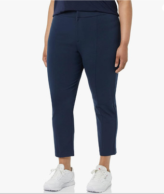 Amazon Aware Women's Ponte Knit Slim Pant, Navy, Size Large