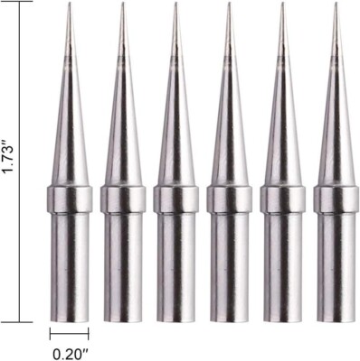 6Pcs  Tips Weller Et Soldering Iron Tips For Wes51/50,Wesd51,We1010Na,Pes51 / 50