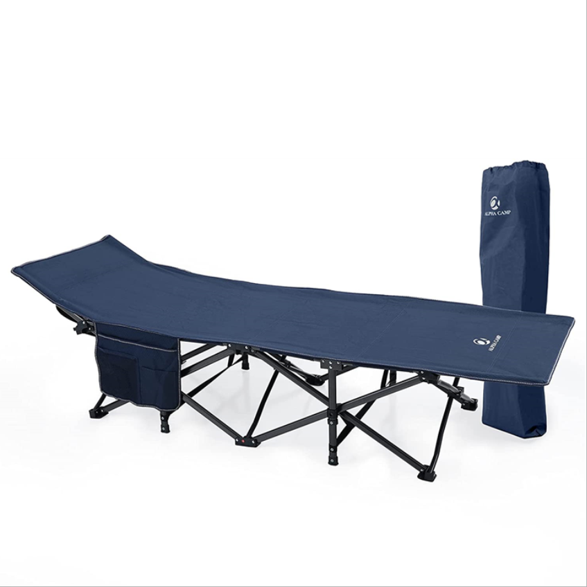 Oversized Camping Cot Folding Portable Sleeping Bed w/ Carry Bag Support 600lbs