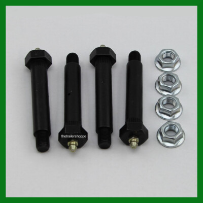 Trailer Spring Shackle Bolt with Grease Zerk & Nut 9/16" X 3-1/2" Long 4 Pc. Set
