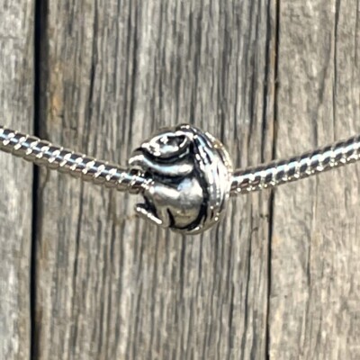 Squirrel Cute Animal Pet Lover Womens Girls New Silver European Charm Bead