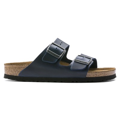 Pre-owned Birkenstock Unisex Arizona Soft Footbed Blue Oiled Nubuck Leather (regular Width