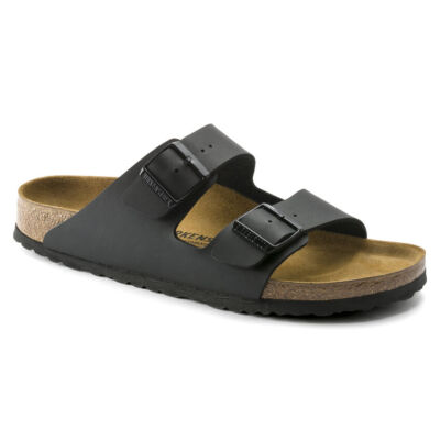 BIRKENSTOCK UNISEX ARIZONA BLACK BIRKO-FLOR LEATHER 0051791 REGULAR FIT