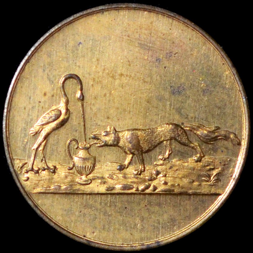 1800's Fox & Crane Counters Whist Counter Token from an old collection SM2112