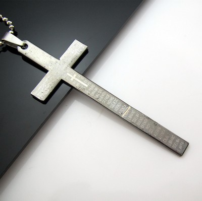 Free Gift Unisex39s Men39s Stainless Steel Pendant Minimalist style Cross Necklace
