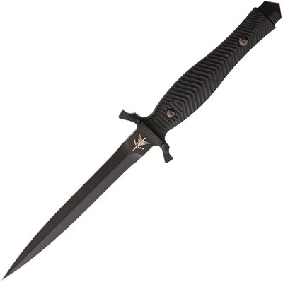 Fox The Elite Dagger Black G10 Handle N690Co Fixed Knife w/ Sheath - FX-0171100