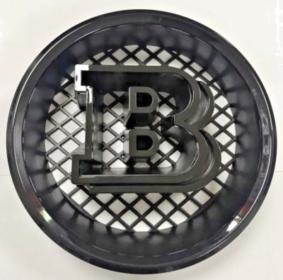 185mm Mercedes Benz GLC GLE GLS Brabus Mirror Gloss Black Grille Badge Emblems