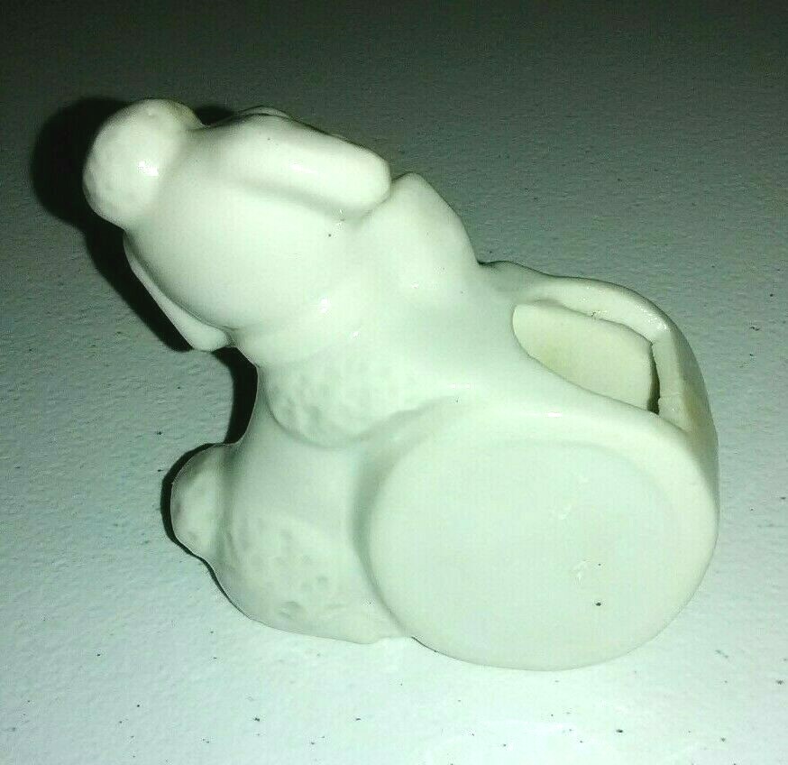 Vintage Ceramic Poodle Pushing Barrel JAPAN Toothpick Holder