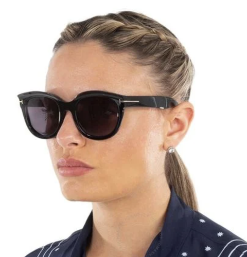Pre-owned Tom Ford Ft1114-01a-54 Shiny Black Sunglasses