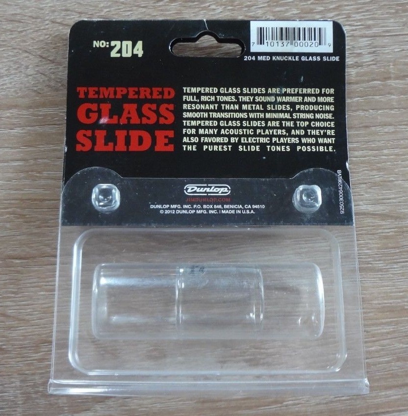New Jim Dunlop 204 Med Knuckle Tempered Glass Slide! 10.5 Ring Size