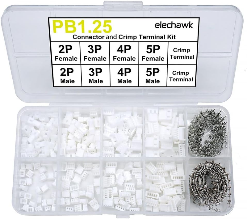 PB1.25 Male and Female Connectors and Crimp Terminal Kit Compatible with Molex P