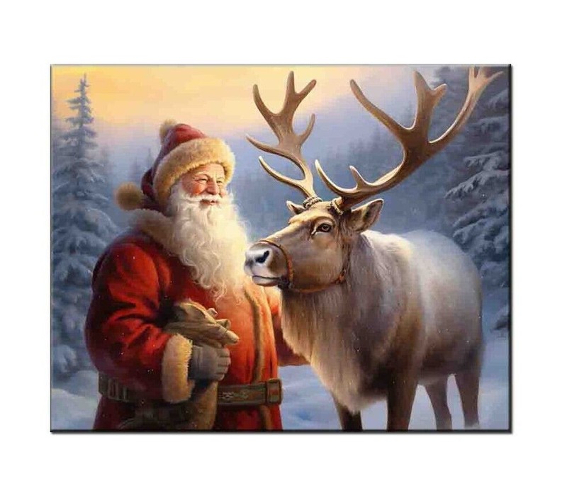 Holiday Gift Ideas Home Wall Decor Santa Claus Oil painting