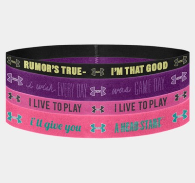 UPC 887547655289 product image for Under Armour Womens/girls Graphic Elastic Headbands 4 Pack 1245322 002 | upcitemdb.com