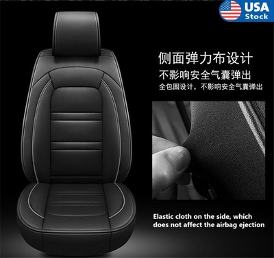 Car Cushion Sat Covers 6D Car-styling Full Surrounded Front+Rear 5-Seats Black