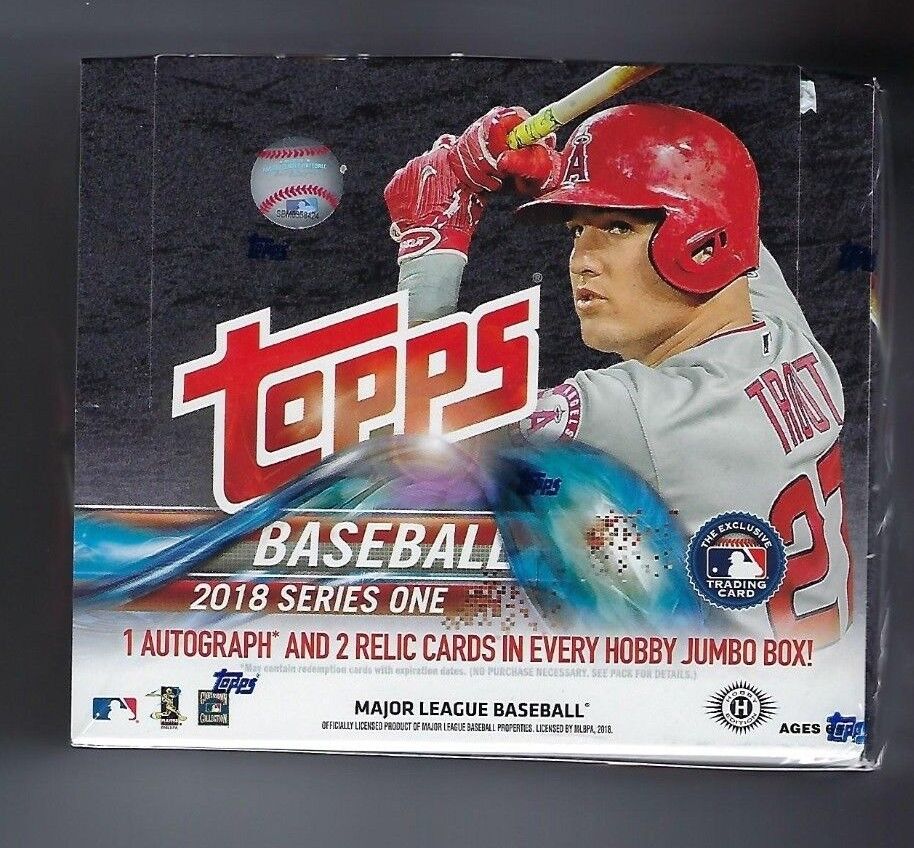 2018 Topps Series 1 Baseball Factory Sealed Jumbo Hta Box & 2 Silver Pack