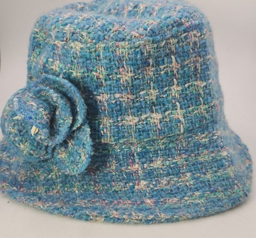 Nordstrom Wool Linen Bucket Cap Made In Italy Flower Accent