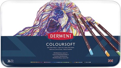 Derwent Colorsoft Pencils 4mm Core Metal Tin 36 Count 0701028
