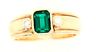 Emerald & Diamond Dress Ring 9ct Yellow Gold Fine Jewellery Band Size N.JPG